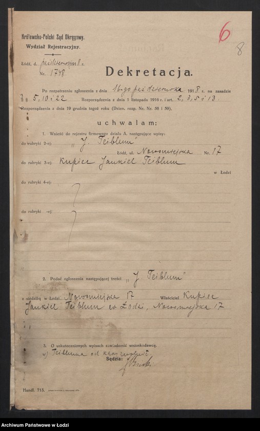 Obraz 10 z jednostki "Jankiel Teiblum- skład chustek"