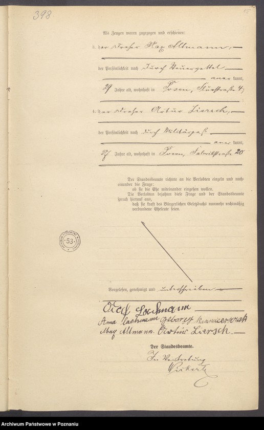 Obraz 17 z jednostki "Księga miejscowa małżeństw tom III [Rejestr główny małżeństw]"