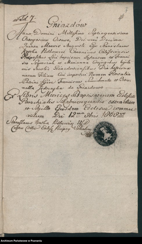 image.from.team "Akta stanu cywilnego Parafii Rzymskokatolickiej Skalmierzyce (pow. ostrowski)"