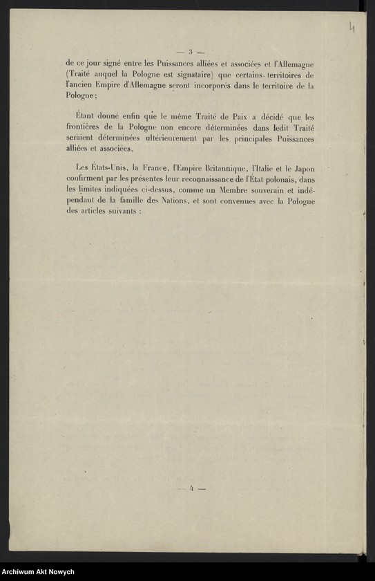 image.from.unit.number "Sprawa mniejszości narodowych w Polsce na Konferencji Pokojowej. Projekty traktatu o mniejszościach. Stanowisko Delegacji Polskiej. Oświadczenia, korespondencja, wycinek prasowy"