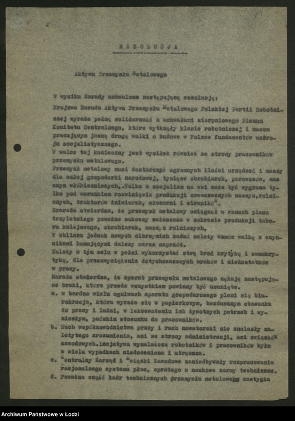 Obraz 6 z jednostki "Rezolucje z krajowych narad aktywu"