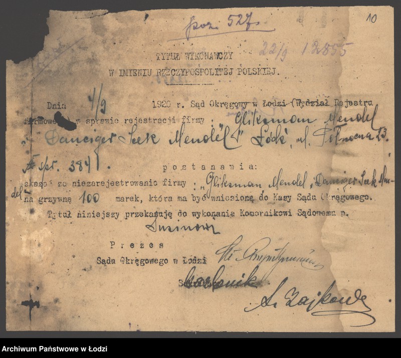 Obraz 12 z jednostki "Mendel Gliksman- sprzedaż pończoch"