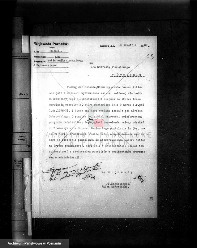 Obraz 20 z jednostki "Mleczarnia w Gostyniu, własność W. Bobczyński nr woj. kotła 1975"