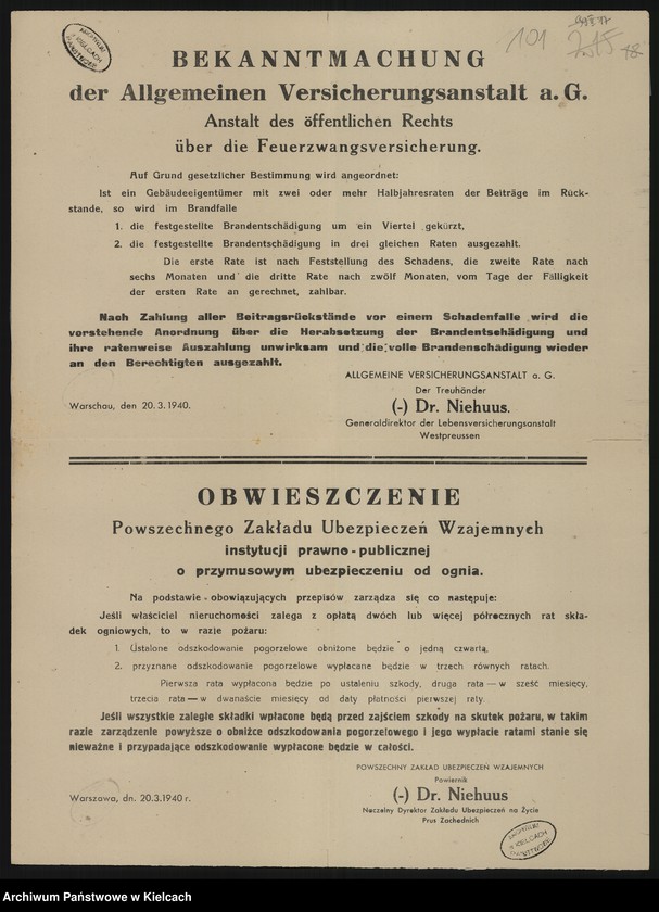 image.from.unit "(Bekanntmachung der Allgemeinen Versicherungsanstalt a. G. Anstalt des offentlichen Rechts uber die Feuerzwangsversicherung...) Obwieszczenie Zakładu Ubezpieczeń Wzajemnych /instytucji prawno-publicznej/ o przymusowym ubezpieczeniu od ognia"