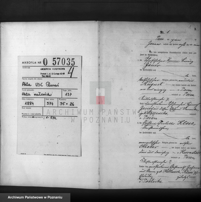 Obraz 2 z jednostki "Księga małżeństw t. I"