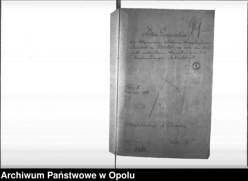 Obraz 4 z jednostki "Acta Generalia die Allgemeine Wittwen-Verpflegungs-Anstalt in Berlin, so wie die deshalb erlassenen Verordnungen und Bestimmungen, betreffend. Vol. I de anno 1818"