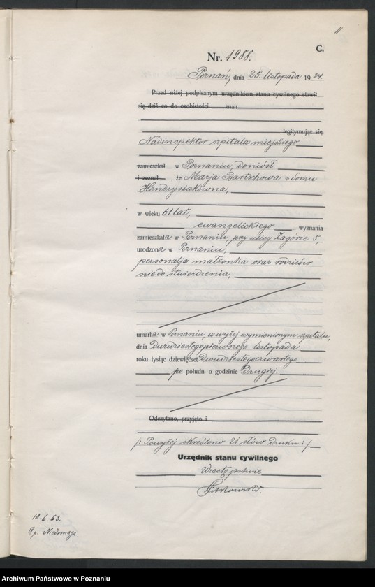 Obraz 13 z jednostki "Księga miejscowa zgonów tom IV [Rejestr główny zgonów]"