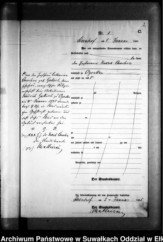 image.from.unit.number "Sterbe-Neben-Register des Preussischen Standes-Amtes Gr. Strengeln Kreis Angerburg"