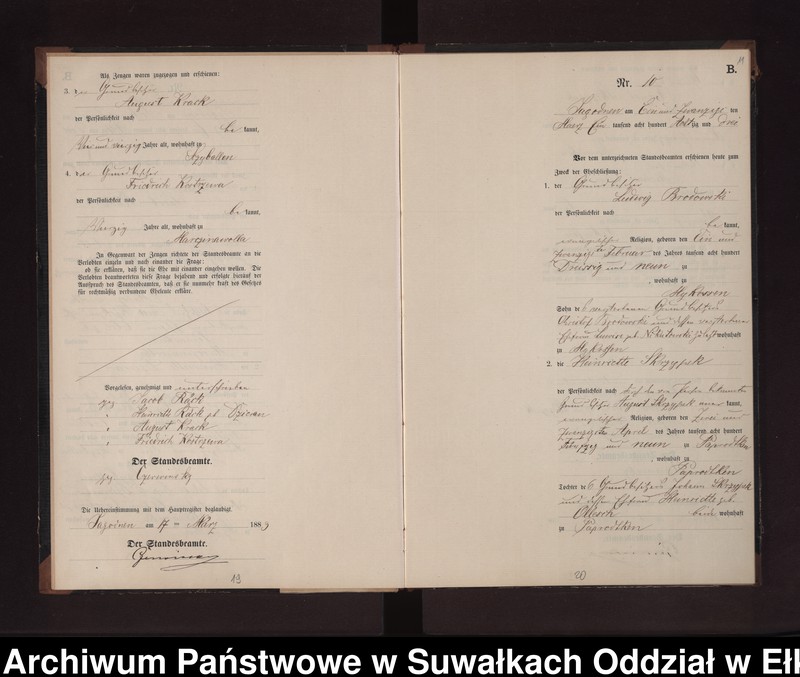 image.from.unit.number "Heiraths-Neben-Register des Preussischen Standes-Amtes Rydzewen Kreis Loetzen"