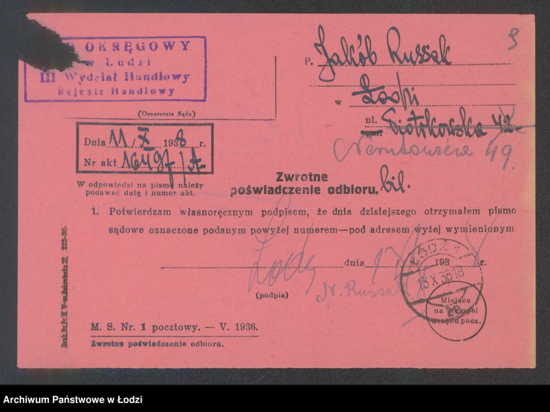 Obraz 11 z jednostki "Jakób Rusak – komisowe biuro zakupów I sprzedaż wszelkich towarów"