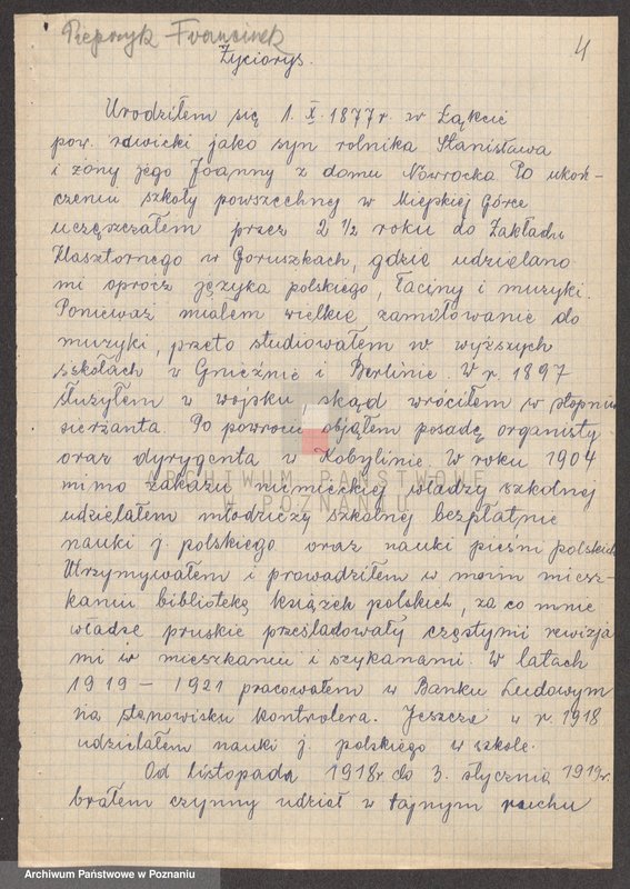 Obraz 18 z jednostki "Życiorysy powstańców wielkopolskich: P - tom lV /Piński Apolinary - Piotrowski Jan/."