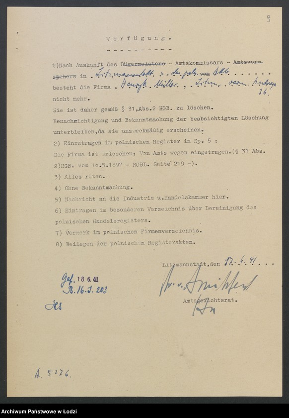 Obraz 11 z jednostki "Henryk Müller – sprzedaż galanterii"