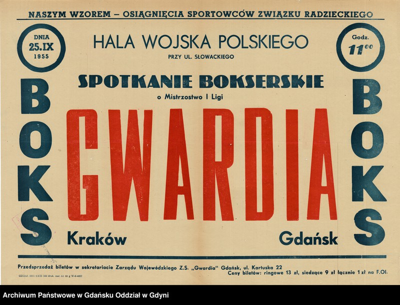 Obraz 2 z kolekcji "Afisze i plakaty wydarzeń sportowych organizowanych w Gdańsku w latach 50. i 60. XX w.111"