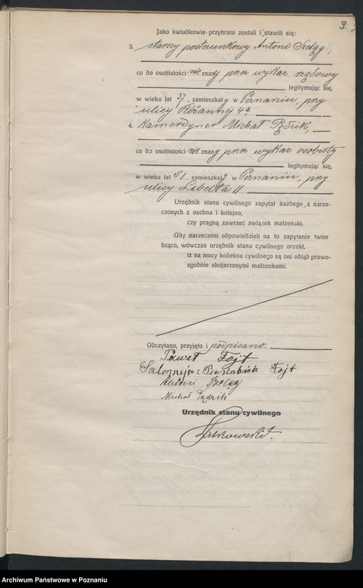 Obraz 11 z jednostki "Księga miejscowa małżeństw tom I [Rejestr główny małżeństw]"
