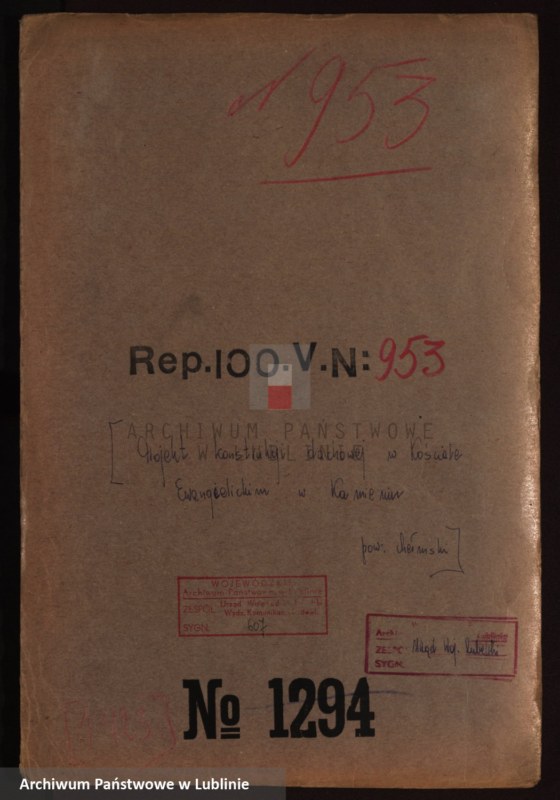 image.from.unit.number "[Projekt konstrukcji dachowej na kościele ewangelickim w Kamieniu, pow. Chełmski]"