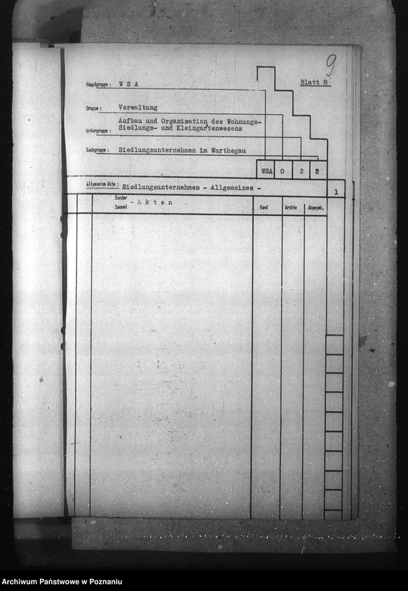 Obraz 13 z jednostki "Wykaz dla urzędu Wohnungs- und Sied- lungsamt"