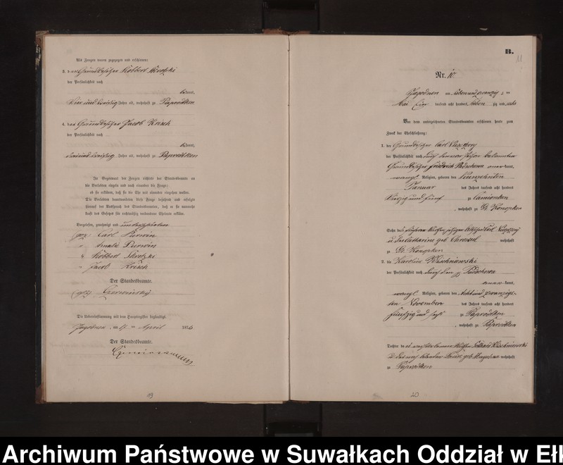 image.from.unit.number "Heiraths-Neben-Register des Preussischen Standes-Amtes Rydzewen Kreis Loetzen"