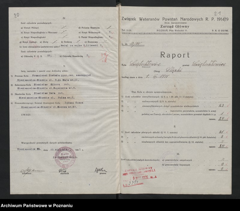 image.from.unit.number "Raporty ze stanu kół okręgu pomorskiego i śląskiego Związku Weteranów Powstań Narodowych Rzeczypospolitej Polski."