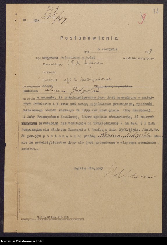 Obraz 14 z jednostki "Abram Gutgold- wyroby włókiennicze"