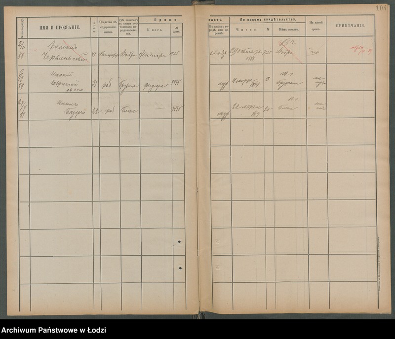 Obraz 10 z jednostki "[Księga ludności niestałej m. Łodzi nr domu 1433-1460]"