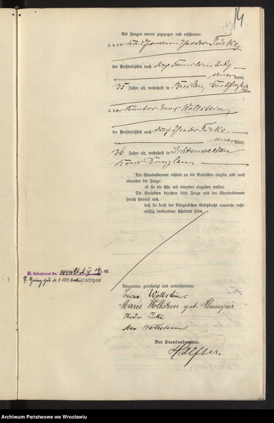 image.from.unit.number "Heiraths-Haupt-Register Breslau II 1907 Band 5"