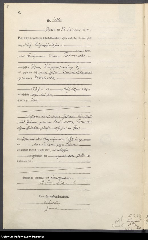 Obraz 4 z jednostki "Księga miejscowa zgonów tom II [Rejestr główny zgonów]"