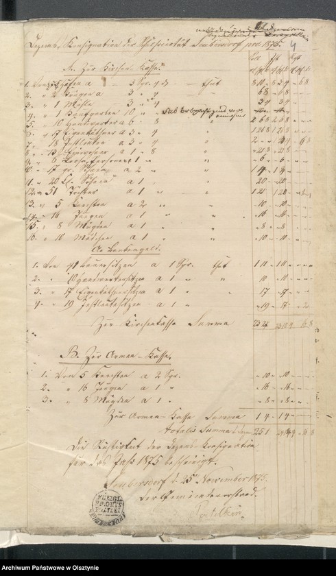 image.from.unit.number "Beläage zur Jahres-Rechnung der Kirchen-Kasse Kraplau"