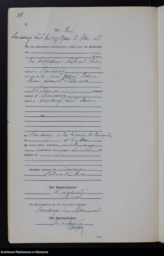 image.from.unit.number "Sterbe-Neben-Register Nr 1 - 39 [ Księga zgonów - wtóropis ]"