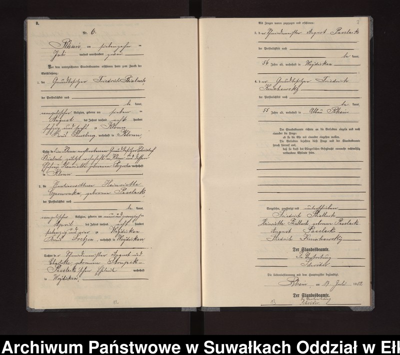 image.from.unit.number "Heiraths-Neben-Register des Königlichen Preussischen Standes-Amtes Gneist Kreis Loetzen"