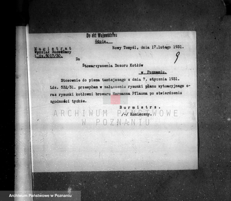 Obraz 13 z jednostki "Browar parowy H. Pflauma w Nowym Tomyślu nr woj. kotła 6513"