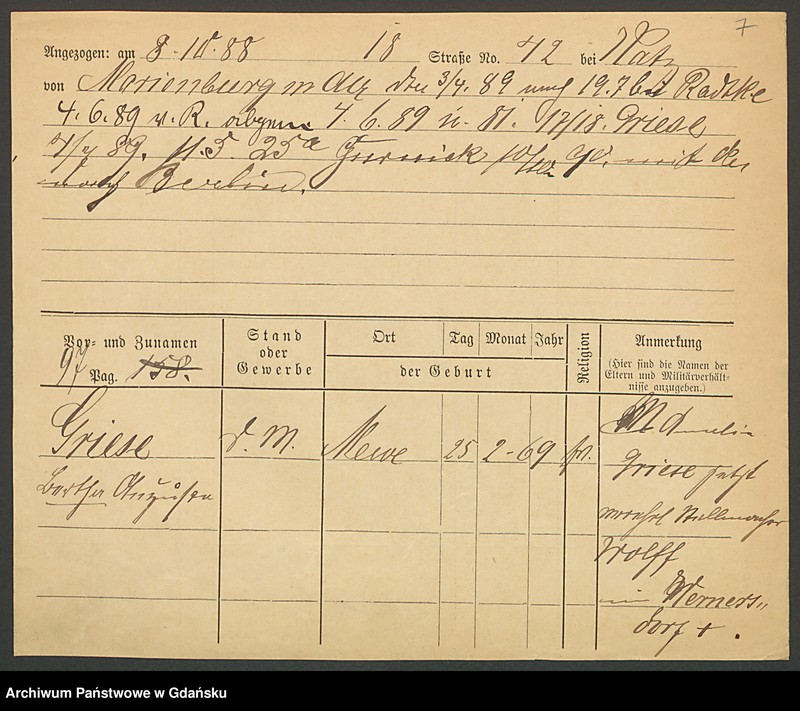 image.from.unit.number "Karty meldunkowe: Griese - Grimm"