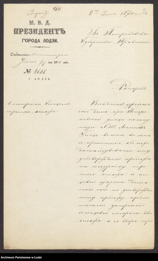 image.from.unit.number "O postrojkě Gincem˝ 3go ètaža na městnosti No 502 v˝ gor[ode] Lodzi"
