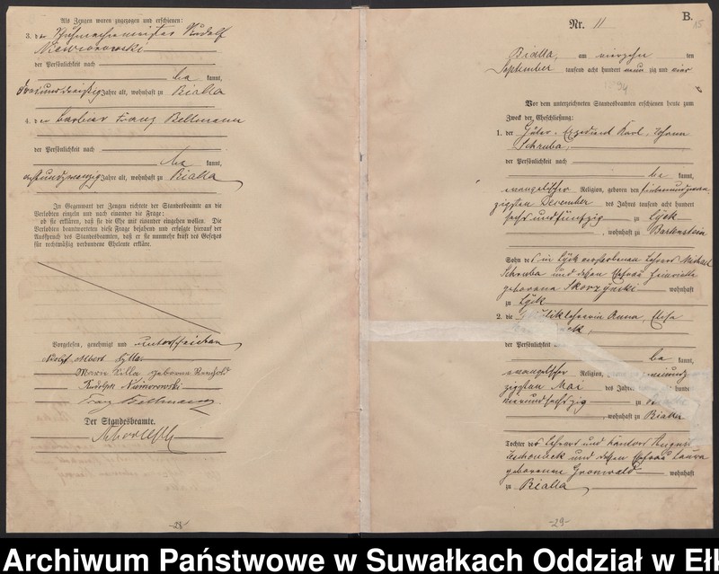 image.from.unit.number "[Heiraths-Haupt-Register des Königlichen Preussischen Standes-Amtes Bialla Kreis Johannisburg]"