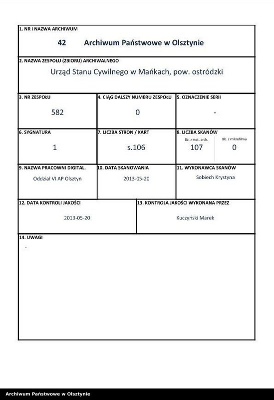 Obraz 1 z jednostki "Geburts-Haupt-Register Nr.1-47. 1-69"