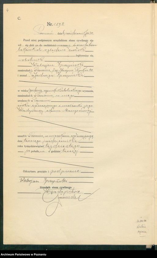 Obraz 6 z jednostki "Księga miejscowa zgonów tom IV [Rejestr główny zgonów]"