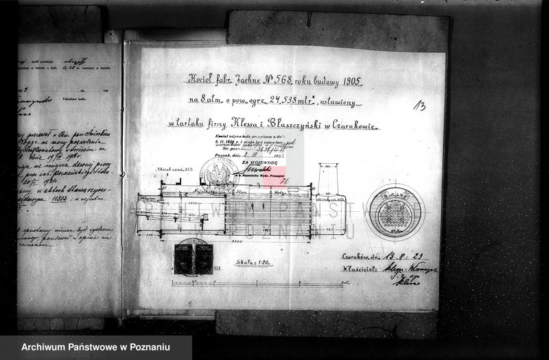 Obraz 18 z jednostki "Tartak firmy Klessa, Błaszczyński nr fabr. 568 kotła nr porz. 152 kotła"