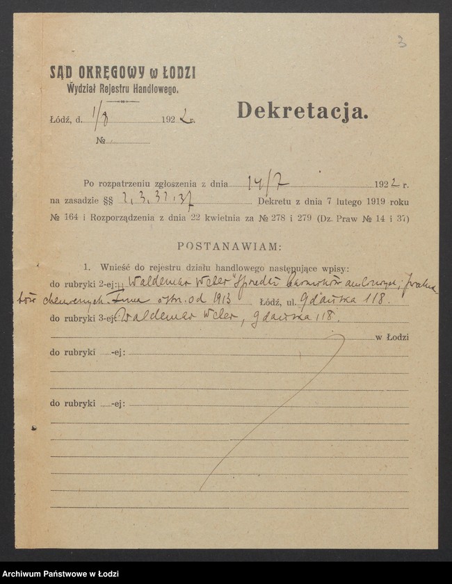 Obraz 5 z jednostki "Waldemar Weber – sprzedaż barwników anilinowych i produktów chemicznych"