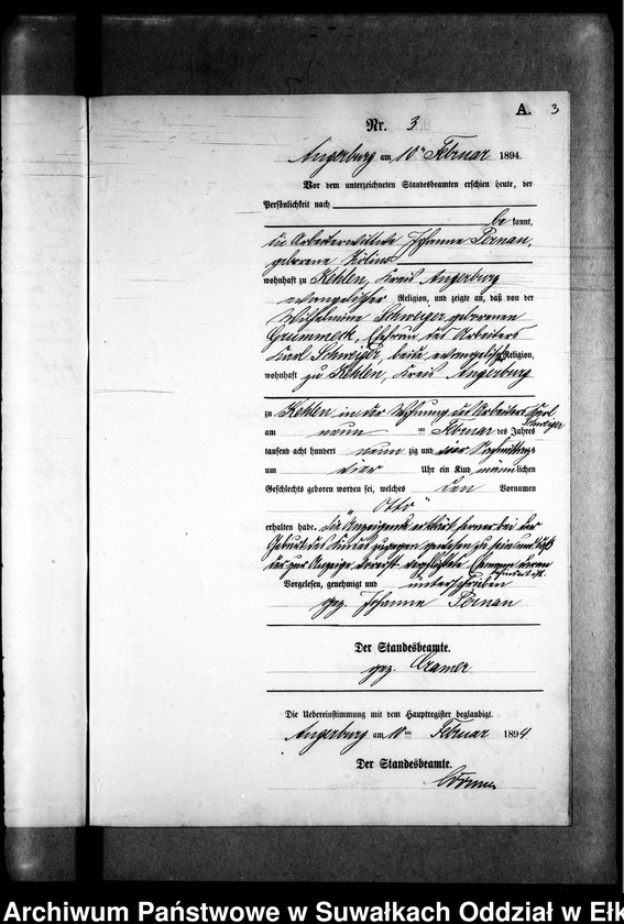 image.from.unit.number "Geburts-Neben-Register des Preussischen Standes-Amtes Kehlen Kreis Angerburg"