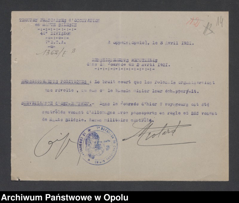 Obraz 18 z jednostki "/Meldunki dzienne o sytuacji w rejonach postoju wojsk - wiadomości ekonomiczne, polityczne i wojskowe, m.in. propaganda komunistyczna/ IV 1921"