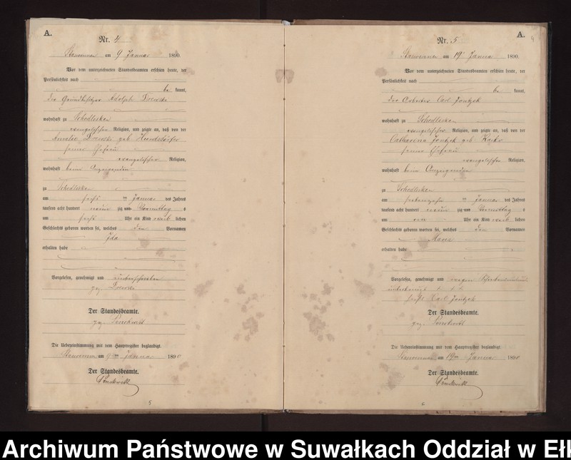 image.from.unit.number "Geburts-Neben-Register des Preussischen Standes-Amtes Stasswinnen Kreis Loetzen"