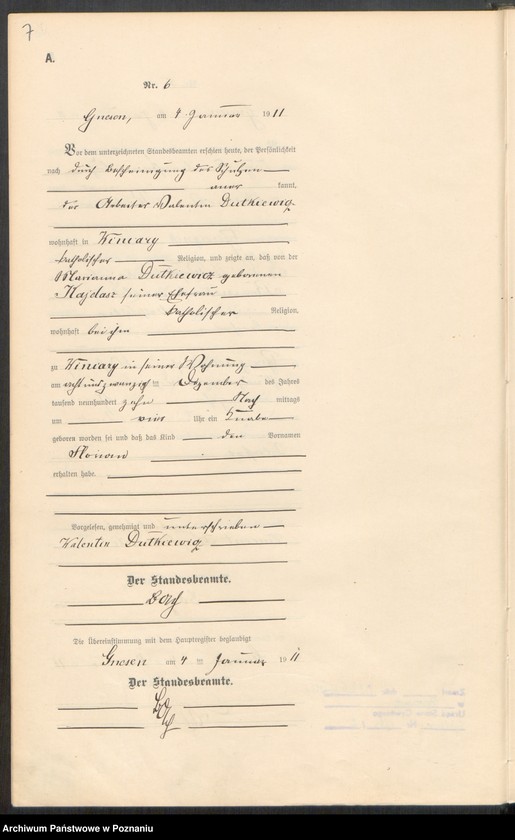 Obraz 9 z jednostki "Geburts-Nebenregister Band I"