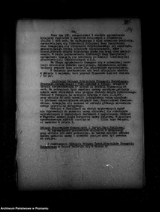 Obraz 18 z jednostki "Sprawozdania okresowe /miesięczne ze stanu bezpieczeństwa/ za miesiące kwiecień, maj, czerwiec 1937 r. /nr 4-6/"