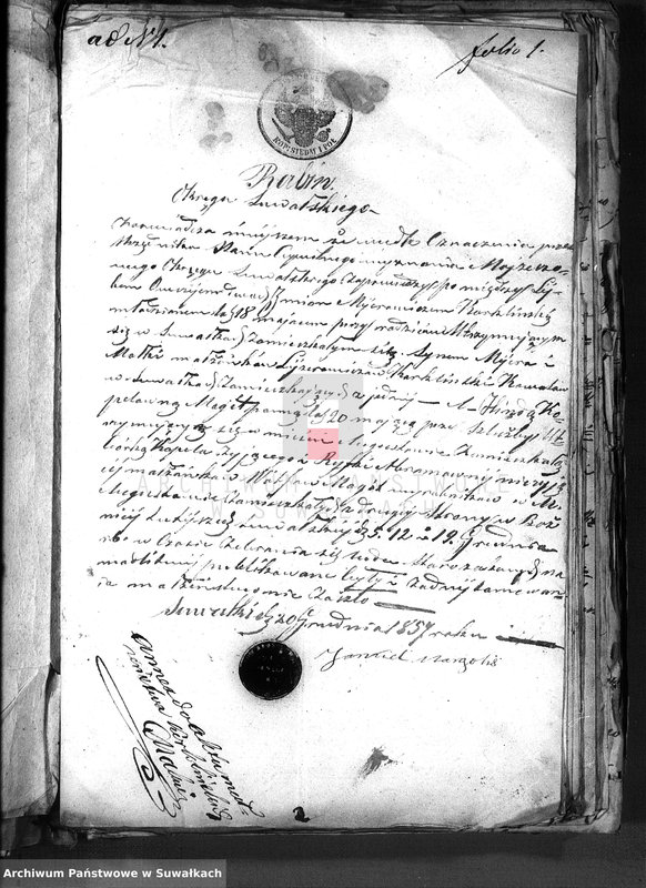 image.from.unit.number "Dowody do akt Osób Zaślubionych Urzędnika Stanu Cywilnego Wyznania Mojżeszowego Okregu Suwalskiego"