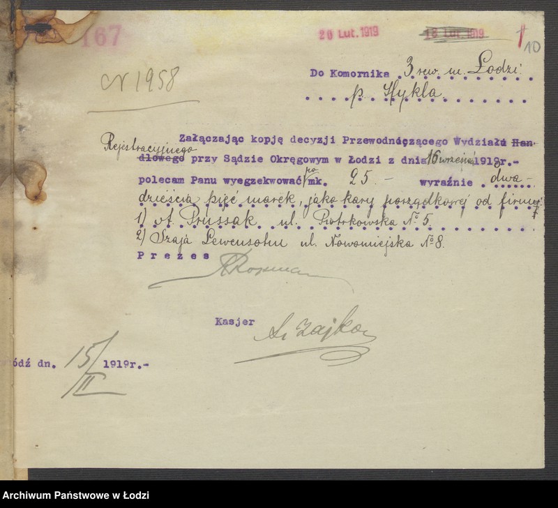 Obraz 12 z jednostki "Szaja Lewensohn, Dawid Merzel- skład skóry"