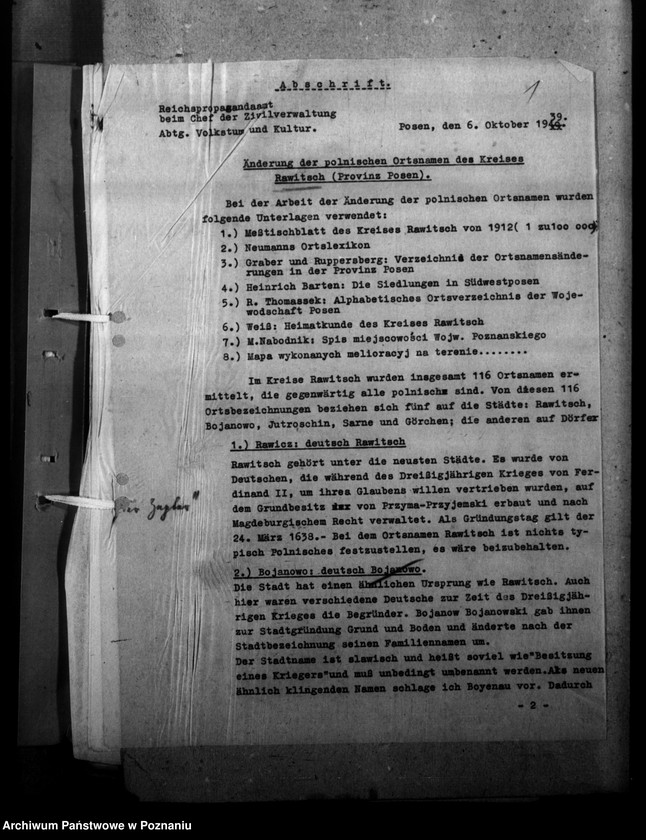 Obraz 5 z jednostki "Ortsnamenänderung - Kreis Rawitsch (Rawicz)"