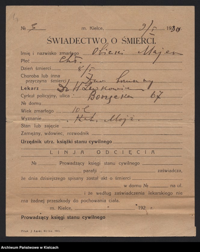 image.from.unit.number "Załączniki do akt zgonu Okręgu Bożniczego Kielce za rok 1930"