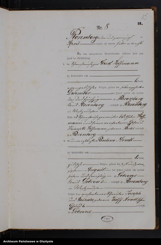 Obraz 17 z jednostki "Heiraths-Neben-Register Nr 1 - 25"