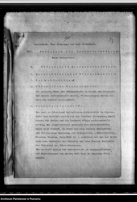 Obraz 17 z jednostki "Jahresveterinärbericht der Regierungs- Veterinärratstelle des Kreises Hermannsbad"