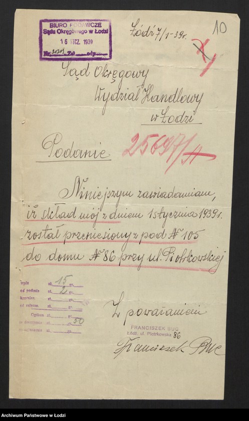 Obraz 12 z jednostki "Franciszek Buc- detaliczna sprzedaż galanterii na rachunek własny i komisowy"