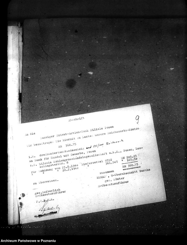 Obraz 13 z jednostki "Errichtung eines Selbstschutzes im Warthegau- Vorschuss"